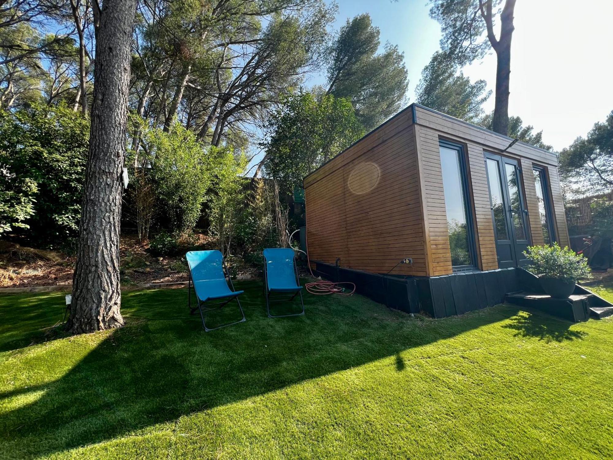 Charmant Studio Lodge Climatise Avec Jardin Et Vue Sur Le Pic Saint Loup Jacou Exterior photo